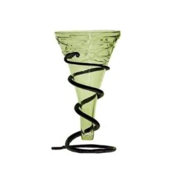 Decorated Glass Viking Cone Beaker With Iron Stand