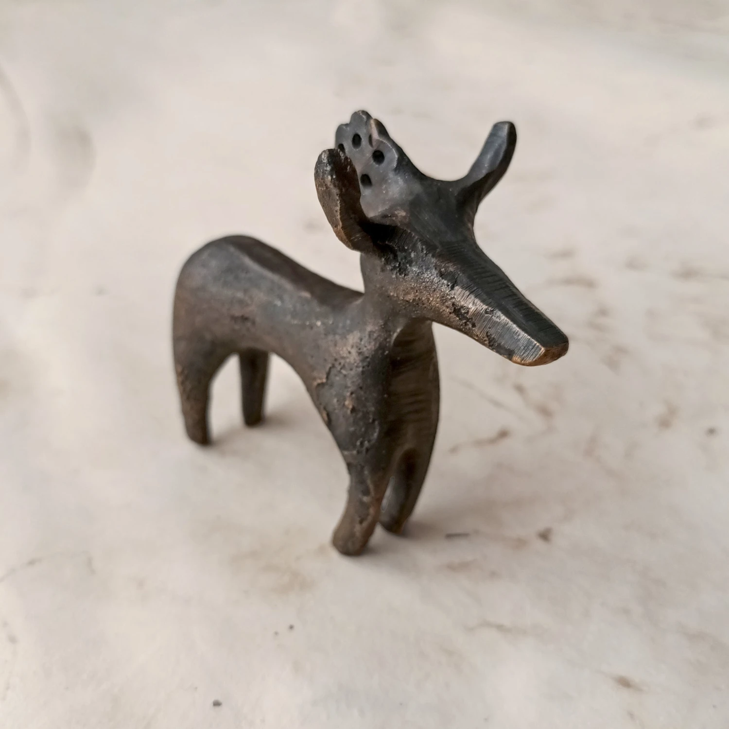 Bronze Age Scandinavian Bronze Bull / Reindeer Animal Statuette 7 Bronze Age Scandinavian Bronze Bull / Reindeer Animal Statuette - Image 5