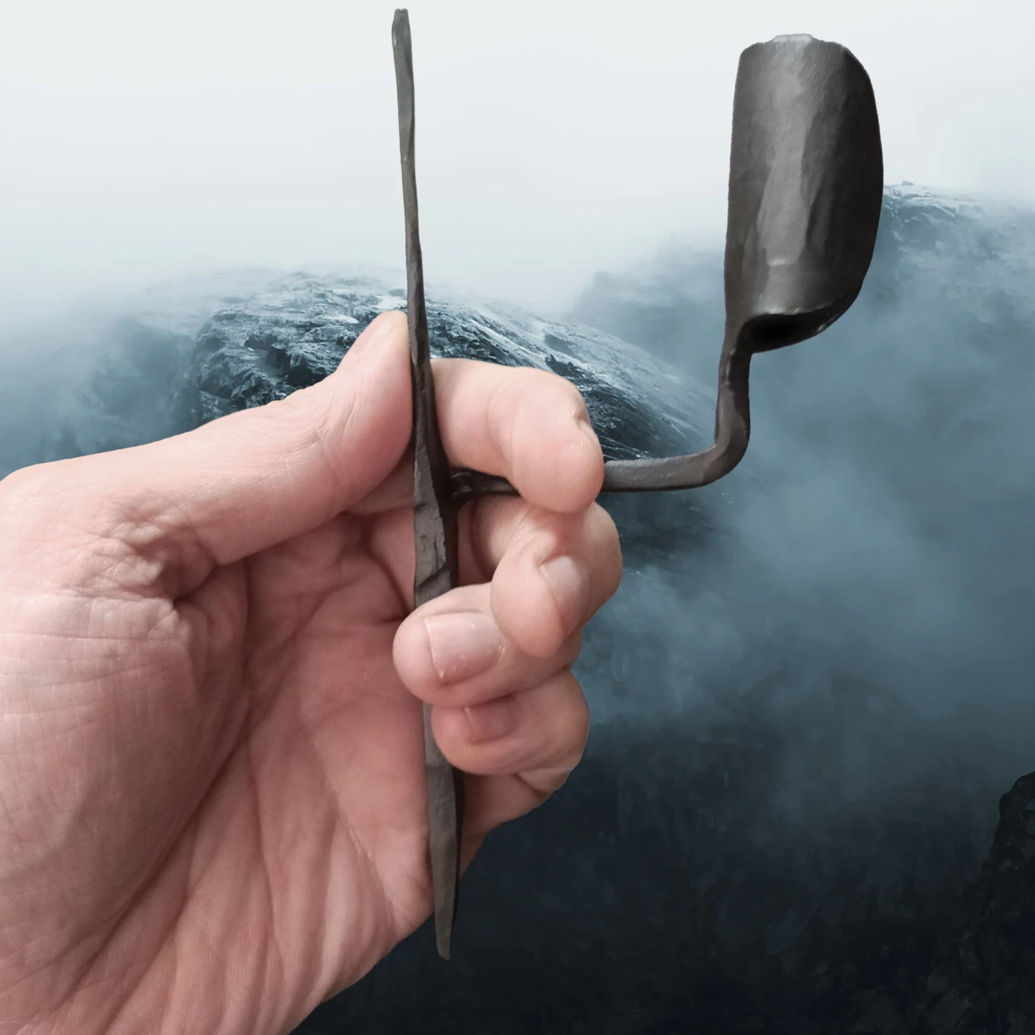 Medieval Iron Candle Holder With Upper Spike 4 Medieval Iron Candle Holder With Upper Spike - Image 2