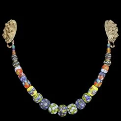 Large Glass Bead Viking Necklace -The Viking Dragon sg large glass birka viking necklace on tortoise brooches