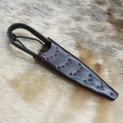 Hand-Forged Medium Snips -The Viking Dragon sg medium snips in medium leather dot and ring sheath