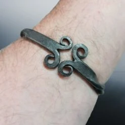 Twisted Iron Viking Bracelet / Arm Ring -The Viking Dragon sg twisted iron viking bracelet on arm