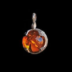 Silver Gotland Filigree Amber Ball Pendant 11 Silver Gotland Filigree Amber Ball Pendant -The Viking Dragon sn amber ball pendant silver