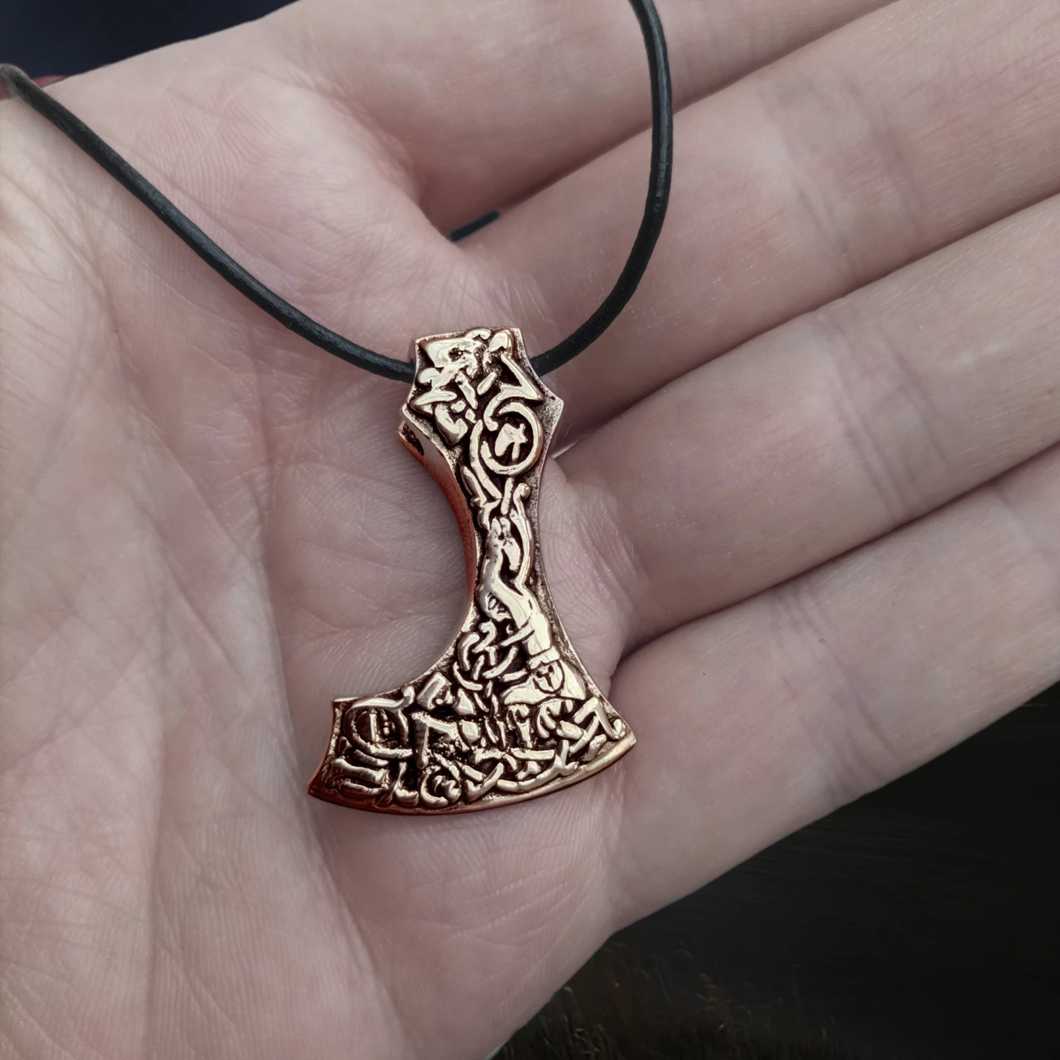 Bronze Bearded Axe Head Pendant 3 Bronze Bearded Axe Head Pendant