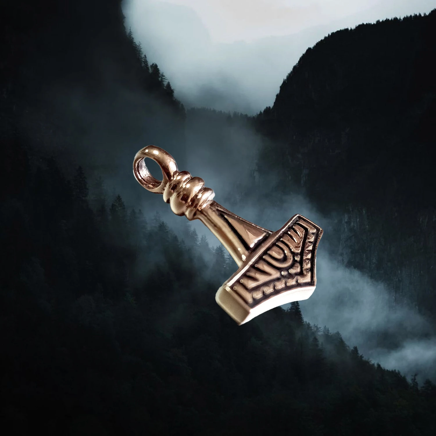 Small Bronze Gotland Replica Thors Hammer Pendant 5 Small Bronze Gotland Replica Thors Hammer Pendant - Image 3