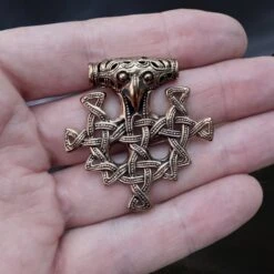 Bronze Hiddensee Replica Thors Hammer Pendant 13 Bronze Hiddensee Replica Thors Hammer Pendant -The Viking Dragon sn bronze hiddensee thors hammer viking pendant on hand