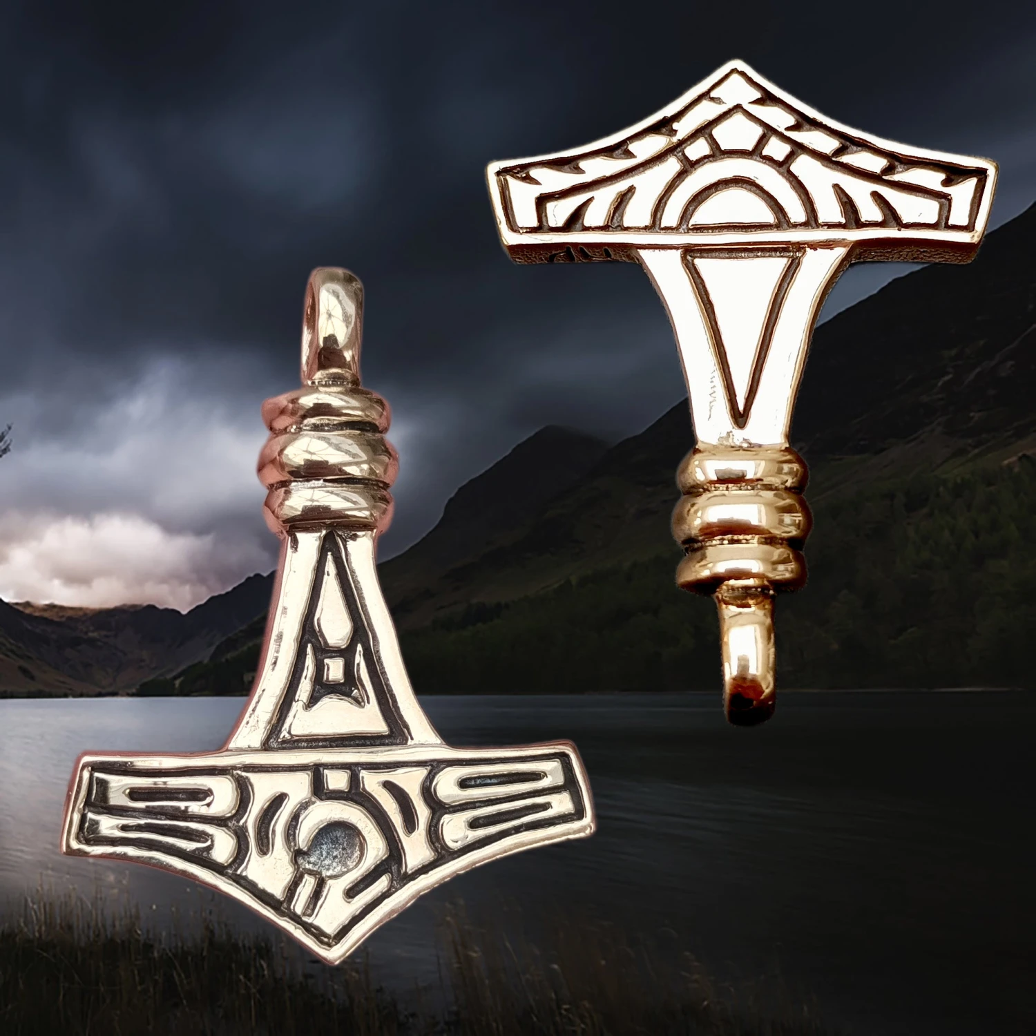 Large Bronze Gotland Replica Thors Hammer Pendant 3 Large Bronze Gotland Replica Thors Hammer Pendant