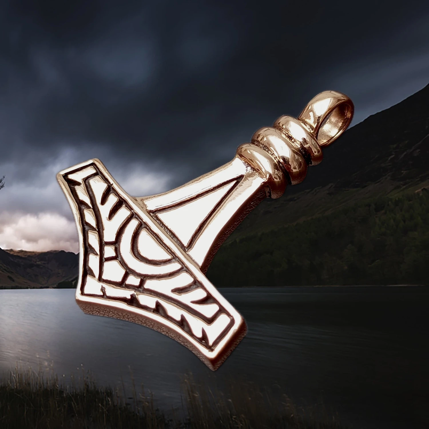 Large Bronze Gotland Replica Thors Hammer Pendant 5 Large Bronze Gotland Replica Thors Hammer Pendant - Image 3