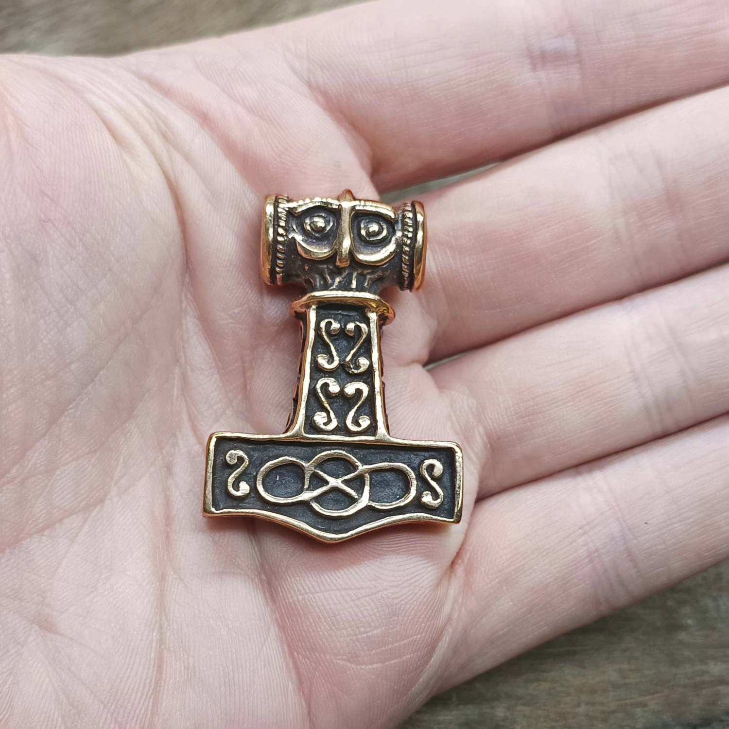 Large Bronze Thors Thunder Hammer Pendant 4 Large Bronze Thors Thunder Hammer Pendant - Image 2