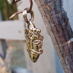 Bronze Loki Mask Pendant -The Viking Dragon sn bronze loki kai pendant hanging