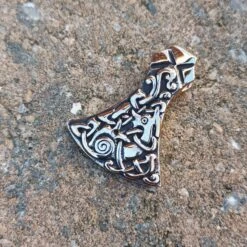 Bronze Mammen Axe Head Pendant 16 Bronze Mammen Axe Head Pendant -The Viking Dragon sn bronze mammen axe head pendant on stone