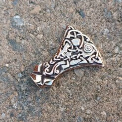 Bronze Mammen Axe Head Pendant 12 Bronze Mammen Axe Head Pendant -The Viking Dragon sn bronze mammen axe head pendant on stone angle