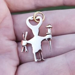 Bronze Odin Warrior Pendant 7 Bronze Odin Warrior Pendant -The Viking Dragon sn bronze odin warrior pendant on hand back view