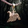 Sleipnir - Odin's Horse Pendant -The Viking Dragon sn bronze sleipnir odin pendant hanging in tree dark wood background