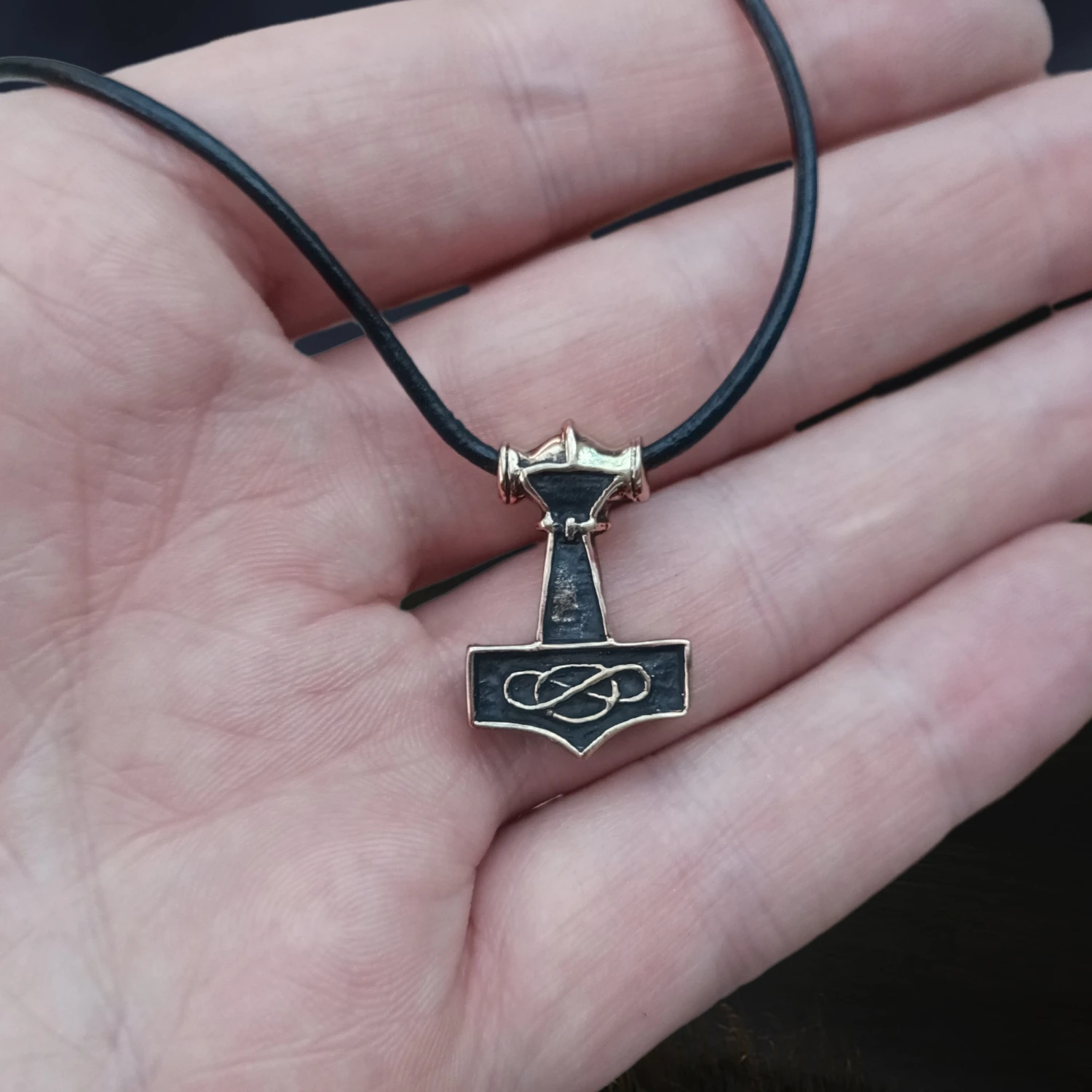 Small Bronze Thunder Thors Hammer Pendant 4 Small Bronze Thunder Thors Hammer Pendant - Image 2