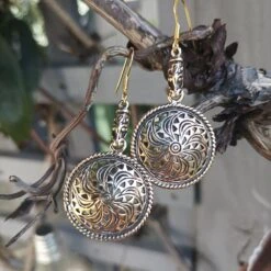 Bronze Gotland Sun Wheel Earrings