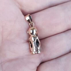 Bronze Replica Thor Pendant From Lund -The Viking Dragon sn bronze thor pendant from lund on hand back view