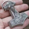 Large Silver Filigree Thors Hammer Pendant Replica From Kabara -The Viking Dragon sn large silver kabara hammer with ring on hand angle
