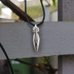 Viking Bear Spear Pendant - Silver -The Viking Dragon sn silver bear spear pendant small hanging on trellis