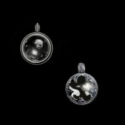 Small Silver Gotland Crystal Lens Pendant 7 Small Silver Gotland Crystal Lens Pendant -The Viking Dragon sn silver crystal lens pendant 20mm front and back