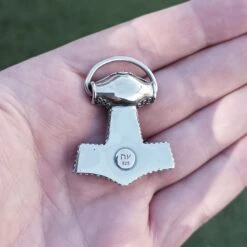 Silver Filigree Thors Hammer Pendant Replica From Kabara -The Viking Dragon sn silver filigree kabara thors hammer on hand back view