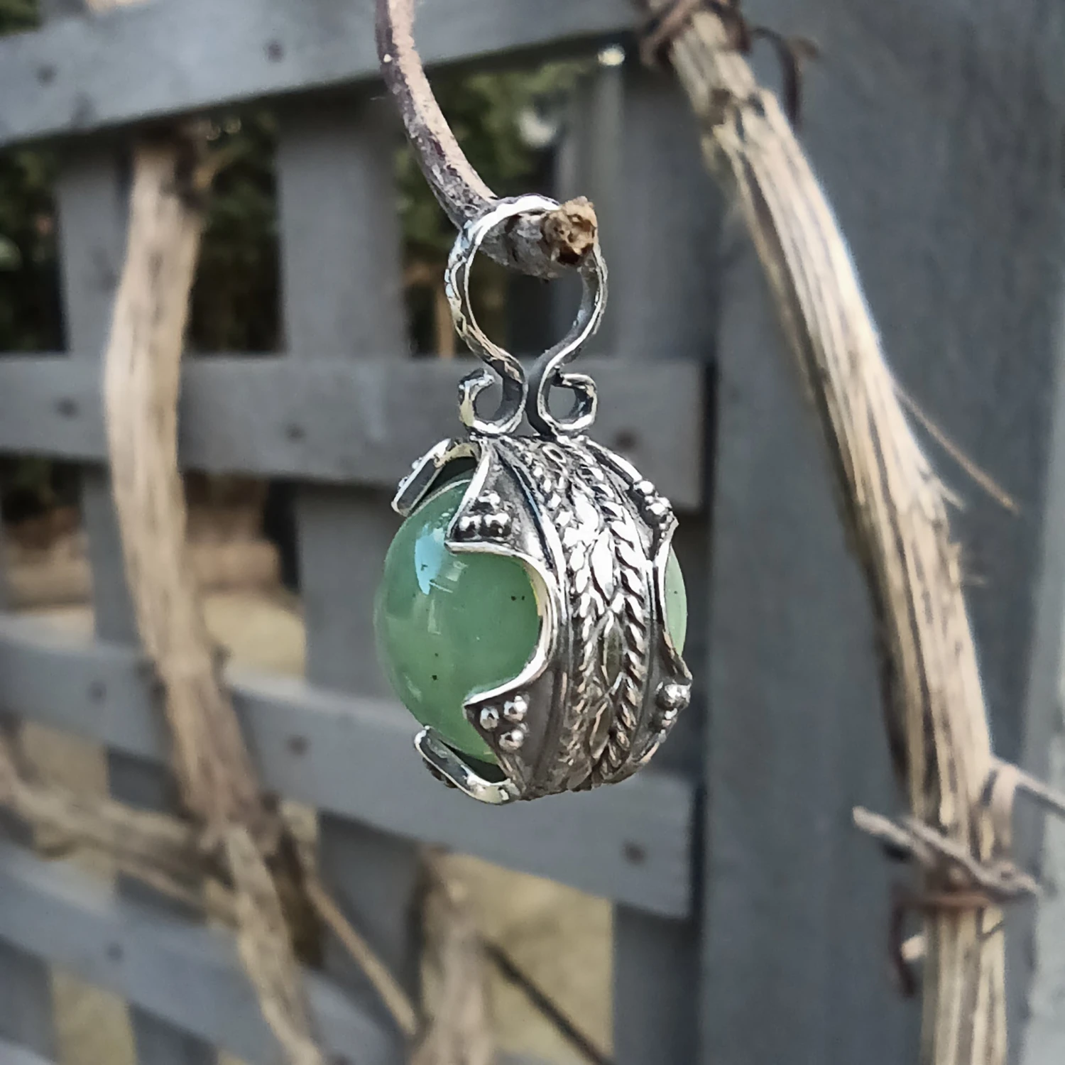 Small Silver Gotland Aventurine Ball Pendant 5 Small Silver Gotland Aventurine Ball Pendant - Image 3