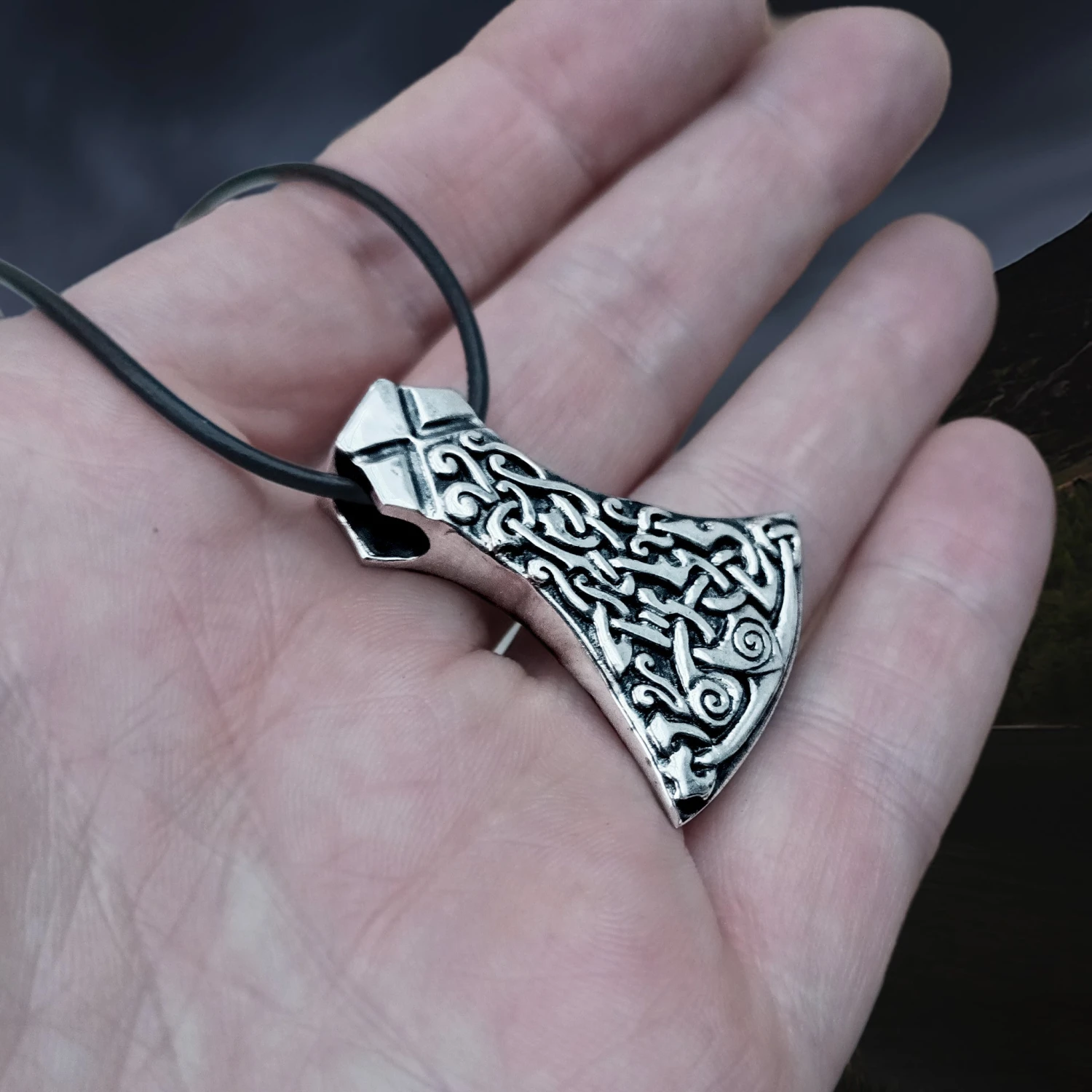 Silver Mammen Axe Head Viking Pendant 4 Silver Mammen Axe Head Viking Pendant - Image 2