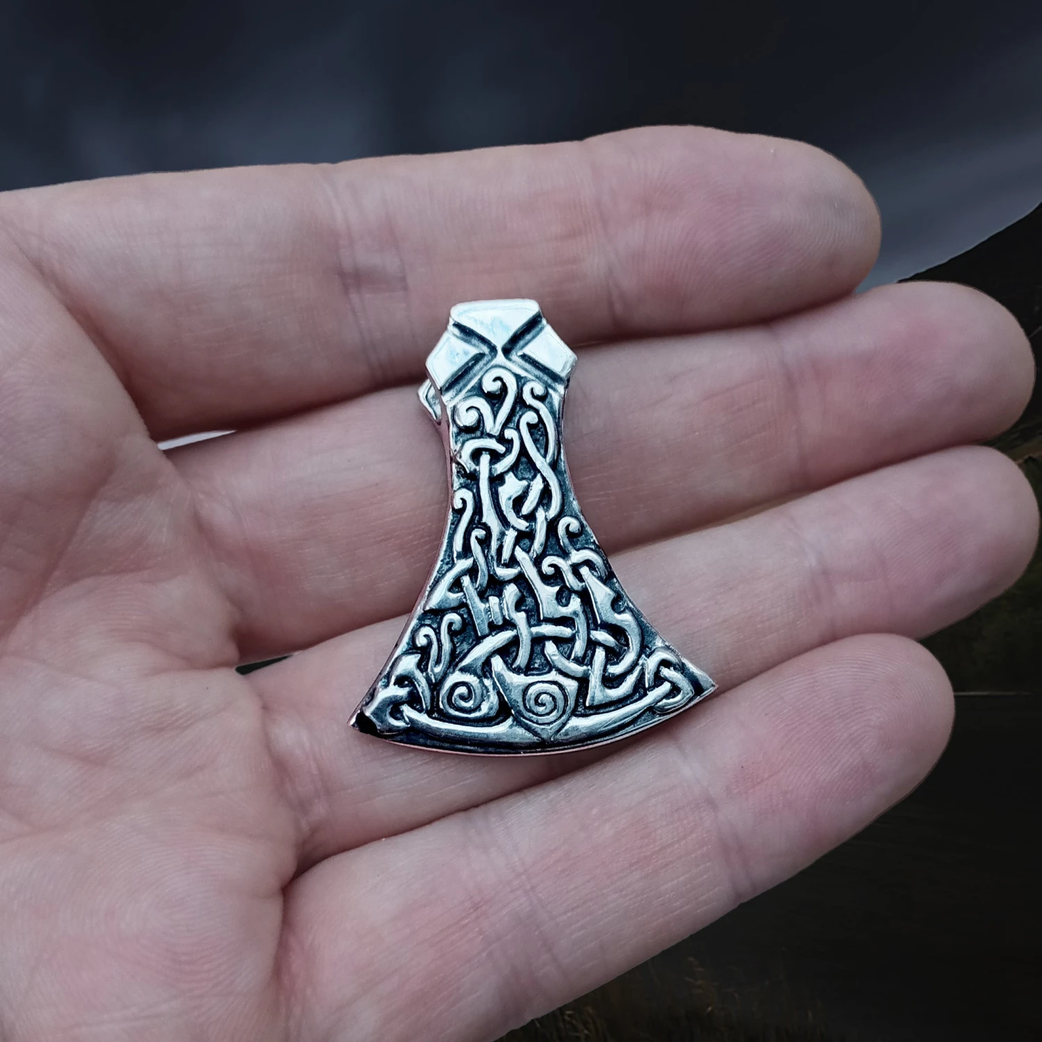 Silver Mammen Axe Head Viking Pendant 6 Silver Mammen Axe Head Viking Pendant - Image 4