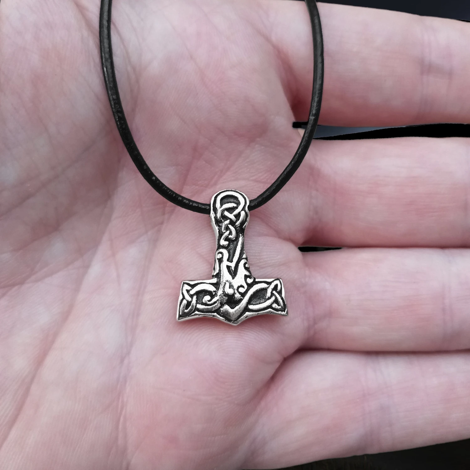 Small Silver Interlace Thors Hammer Pendant 5 Small Silver Interlace Thors Hammer Pendant - Image 3