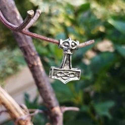 Small Silver Thunder Thors Hammer Pendant -The Viking Dragon sn silver small thunder hammer in tree