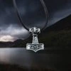 Small Silver Thunder Thors Hammer Pendant 2 Small Silver Thunder Thors Hammer Pendant -The Viking Dragon sn silver small thunder hammer viking pendant on leather thong