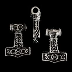 Large Silver Thors Thunder Hammer Pendant -The Viking Dragon sn silver thunder hammer