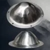Conical Viking Shield Boss With Rivet Holes - Spun 1 Conical Viking Shield Boss With Rivet Holes - Spun -The Viking Dragon ss conical spun shield boss different angles misty hillside background