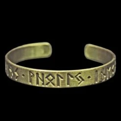 Brass Runic Viking / Saxon Bracelet - Fate -The Viking Dragon tc brass saxon runic bracelet