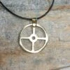 Brass Sun Cross Odin Pendant - Large -The Viking Dragon tc brass sun cross pendant on rock