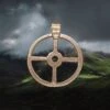 Bronze Sun Cross Odin Pendant - Large -The Viking Dragon tc bronze odin sun cross top hanger cloudy hills background