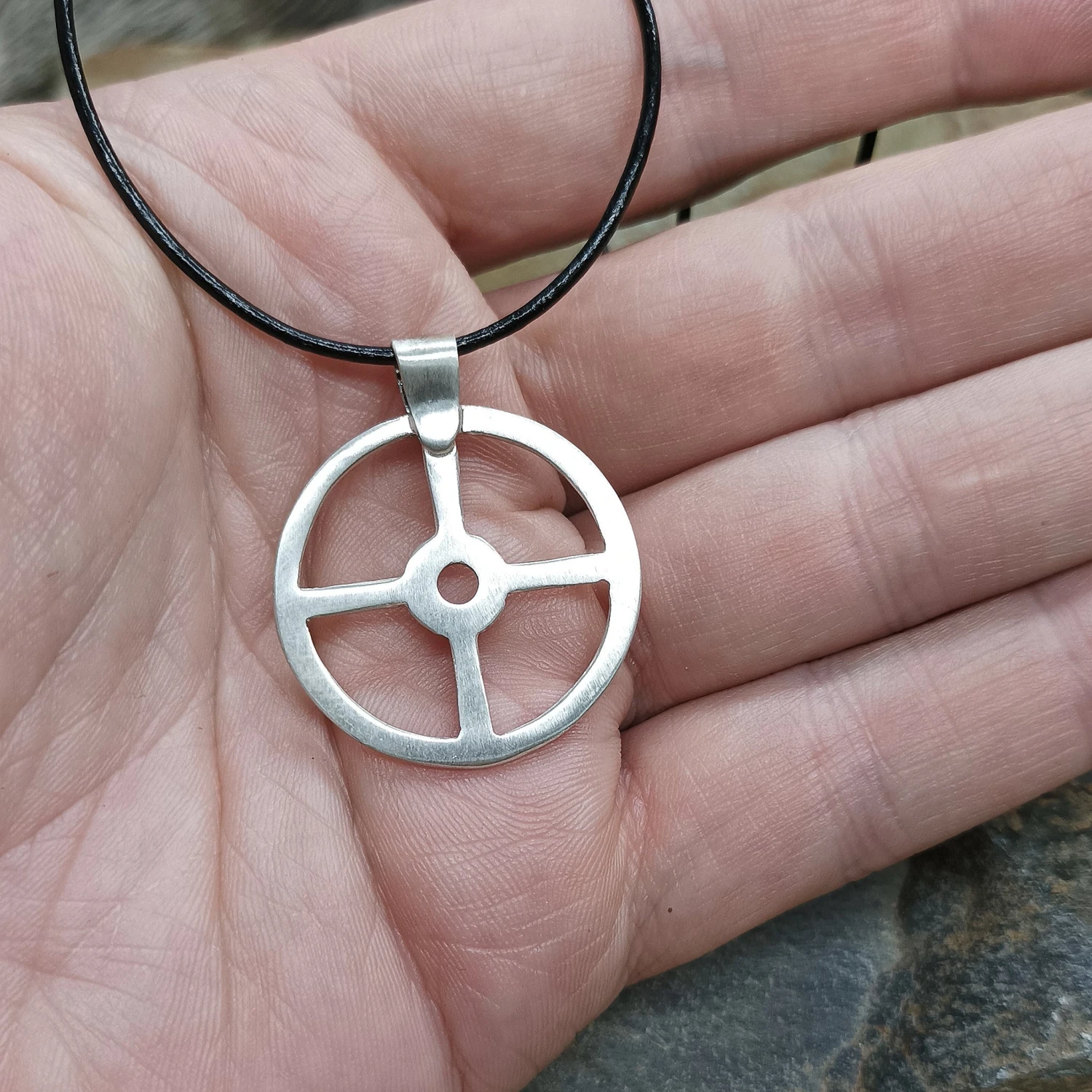 Silver Sun Cross Odin Pendant 4 Silver Sun Cross Odin Pendant - Image 2