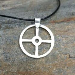 Silver Sun Cross Odin Pendant