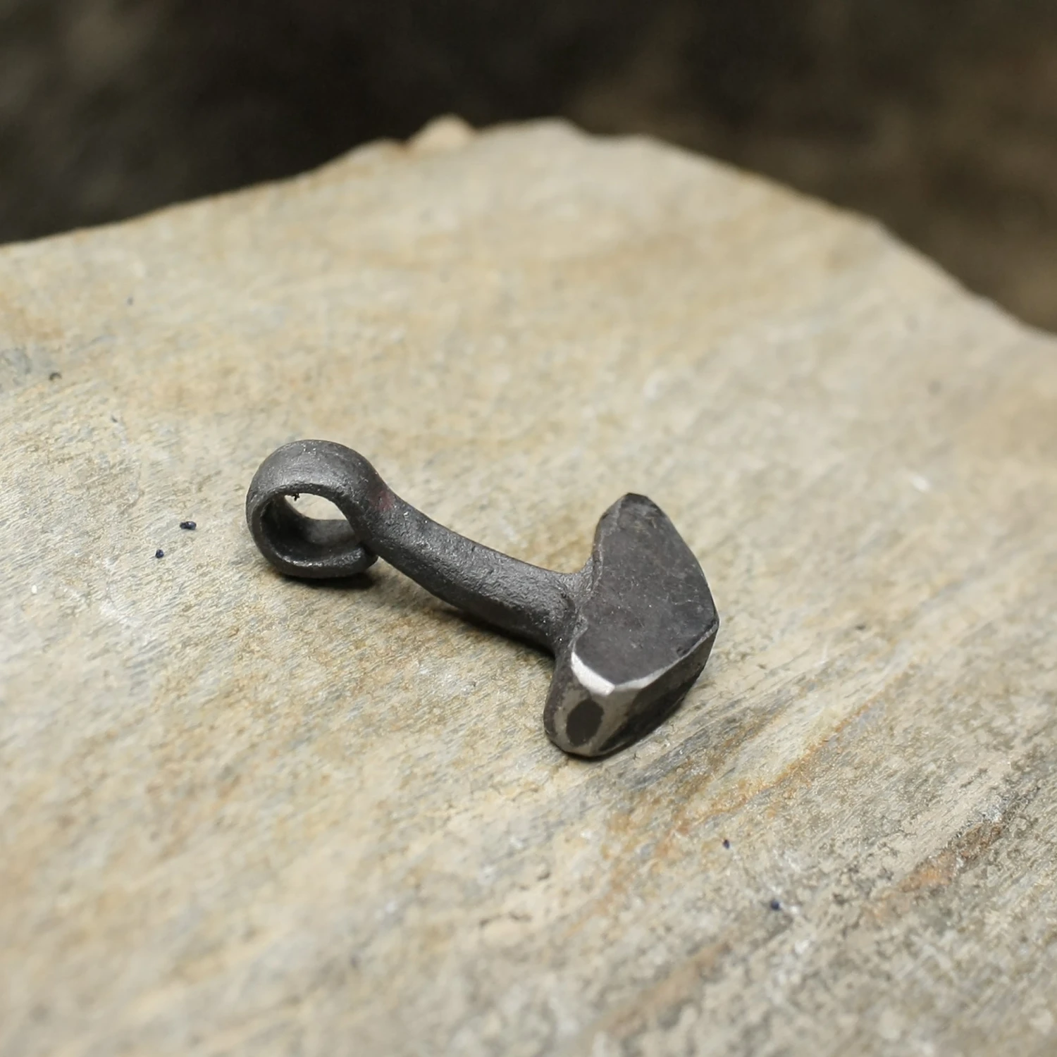 Hand Forged Iron Replica Thors Hammer Pendant 4 Hand Forged Iron Replica Thors Hammer Pendant - Image 2