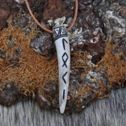 Antler Loki Runic Pendant