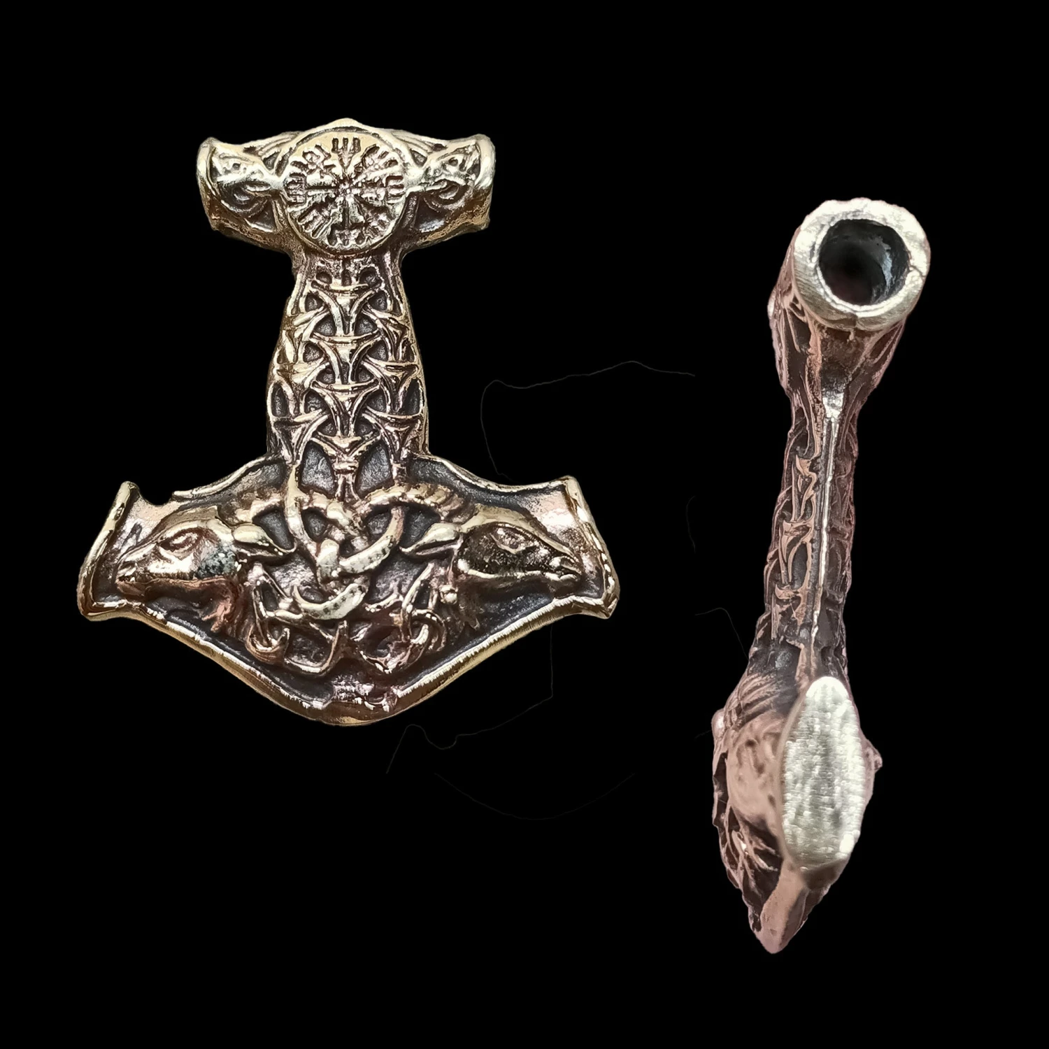 Bronze Goat Thors Hammer Pendant 3 Bronze Goat Thors Hammer Pendant