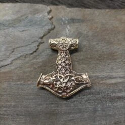 Bronze Goat Thors Hammer Pendant 11 Bronze Goat Thors Hammer Pendant -The Viking Dragon wl bronze large goat thors hammer on rock