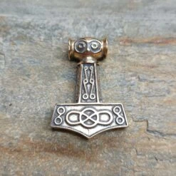 Bronze Odeshög Thors Hammer Pendant -The Viking Dragon wl bronze oseberg thors hammer on rock