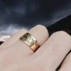 Stamped Bronze Replica Viking Ring 2 Stamped Bronze Replica Viking Ring -The Viking Dragon wl bronze stamped viking ring on finger angle view