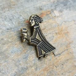 Bronze Valkyrie Pendant 9 Bronze Valkyrie Pendant -The Viking Dragon wl bronze valkyrie pendant on rock side view