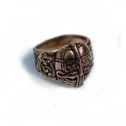 Bronze Viking Helmet Ring 10 Bronze Viking Helmet Ring -The Viking Dragon wl bronze viking helmet ring angle