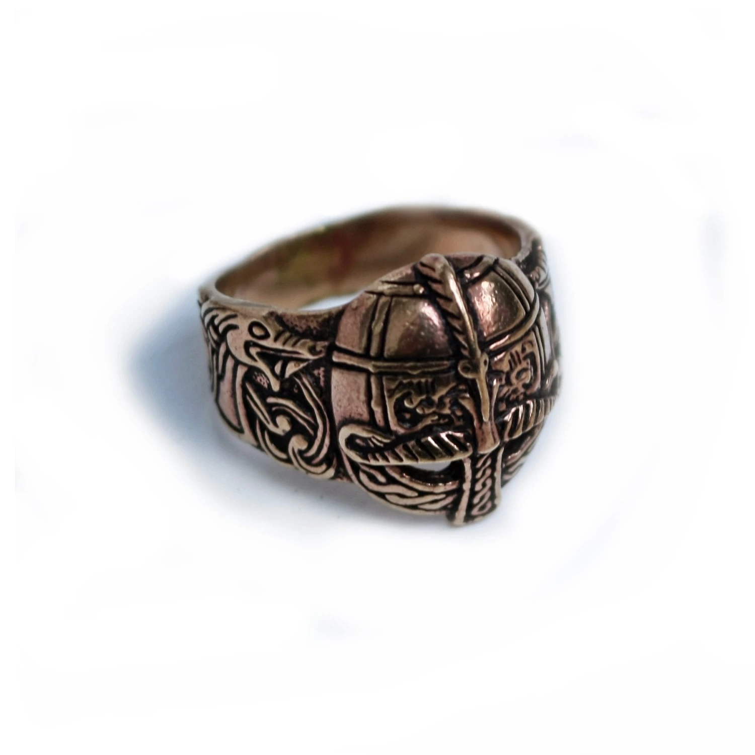 Bronze Viking Helmet Ring 6 Bronze Viking Helmet Ring - Image 4