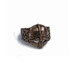 Bronze Viking Helmet Ring 9 Bronze Viking Helmet Ring -The Viking Dragon wl bronze viking helmet ring front