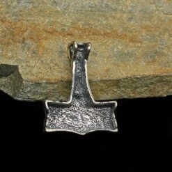 Silver Dragon Oseberg Thors Hammer Pendant -The Viking Dragon wl silver dragon hammer back