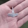 Silver Rømersdal Replica Thors Hammer Pendant -The Viking Dragon wl silver small romersdal thors hammer on hand